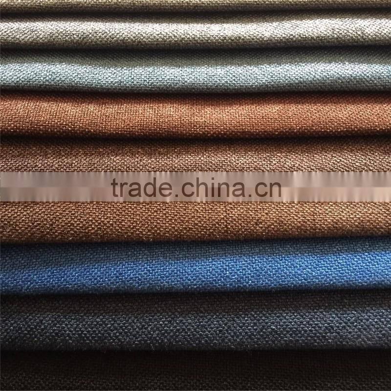 100%polyester woven linen sofa upholstery textile fabric for wholesale
