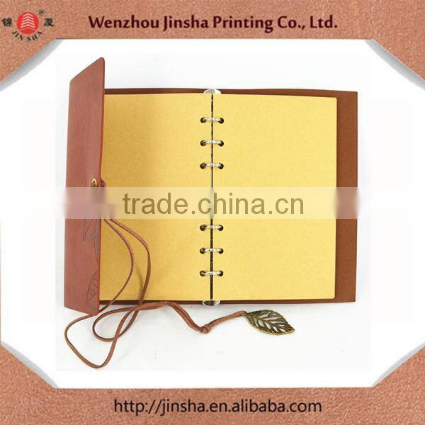 leather organizer file folder organizer notebook loose leaf type with leather rope and copper leaf