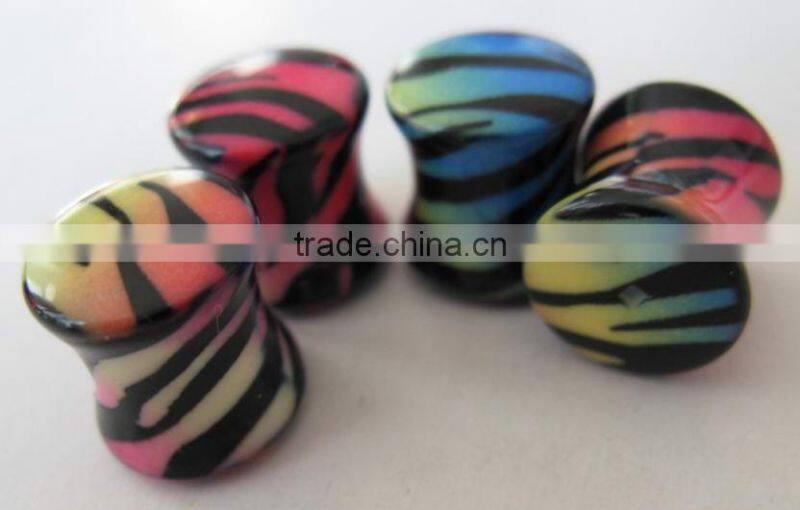 Red Fake Plug with Crystal stone