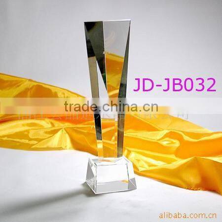 hot sale crystal glass hand trophy