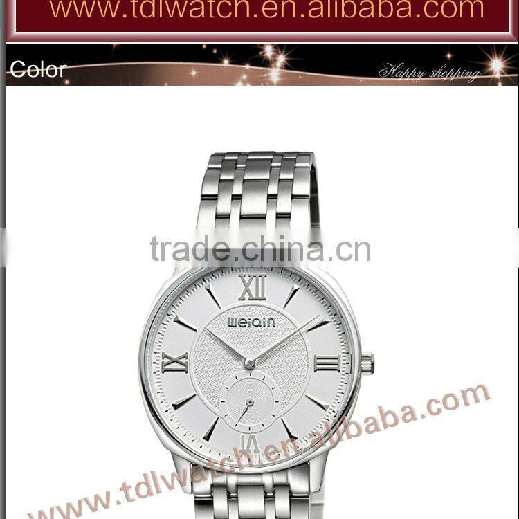 Stainless steel wrist watch sapphire glass ultra thin watch