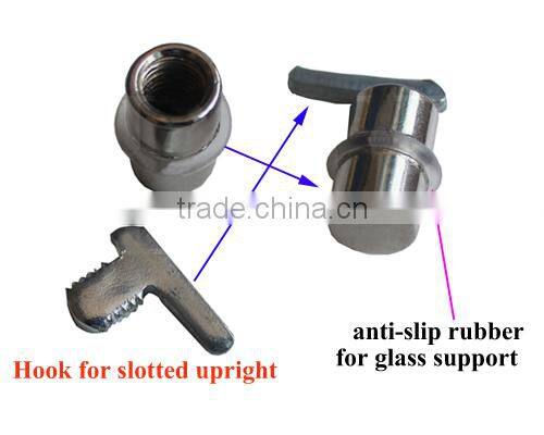 Screw brackets for glass shelf support