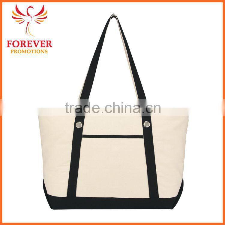 Natural Color Large Cotton Canvas Tote Bag With Custom Logo