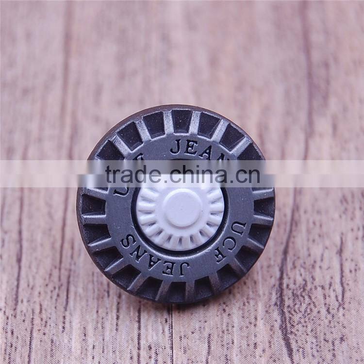 Wholesale fashion usa embossed jean clothing large metal buttons