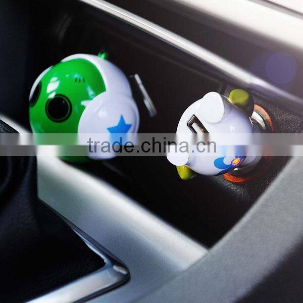 2 in 1 5V 2.1A Hangings Cartoon Monster Design Micro USB Car Charger