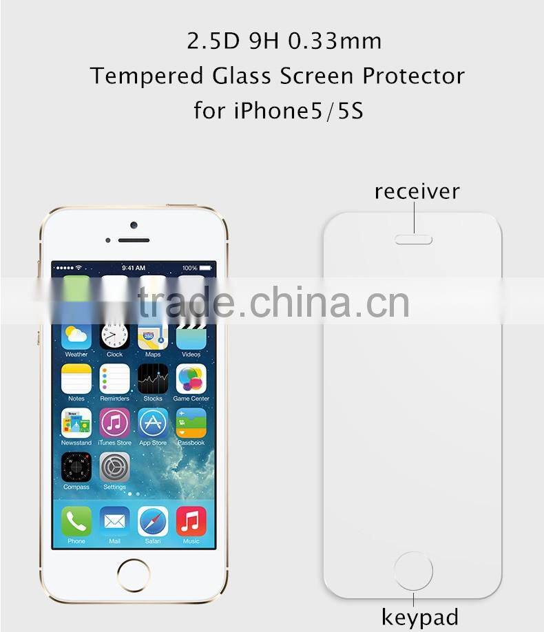 9H 2.5D Tempered Glass explosion-proof Screen Protector for iPhone5/5S