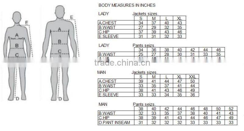 Mens 100% PE Taslon Waterproof Raincoat Rainset