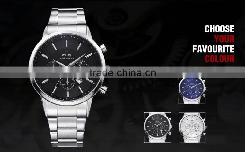 Alibaba Express Fashionable Hot Selling WEIDE Stainless Steel Band Men Sport Watches