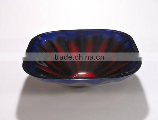 Colorful art glass basin glass vanity transparent sink LH-16013