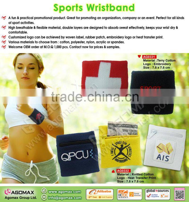 Top quality multi-use fashion sports terry wrist band