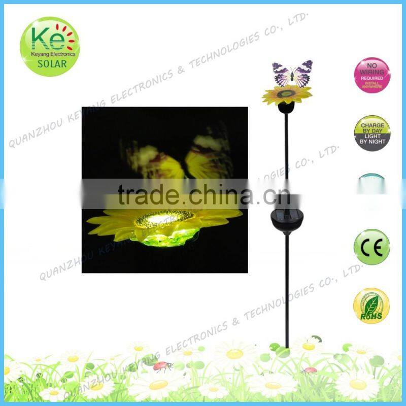 Sunflower yard light with butterfly led solar lights