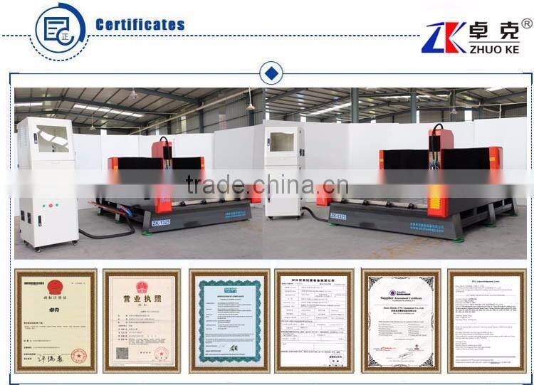PCI NcStudio Controller Stone CNC Router Machine ZK-1325 With 5.5KW Big Power Water Cooling Spindle&Hybird Servo Motor