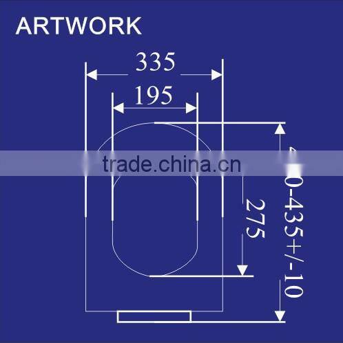 wall mounted soft close plastic U shape toilet seat 1046