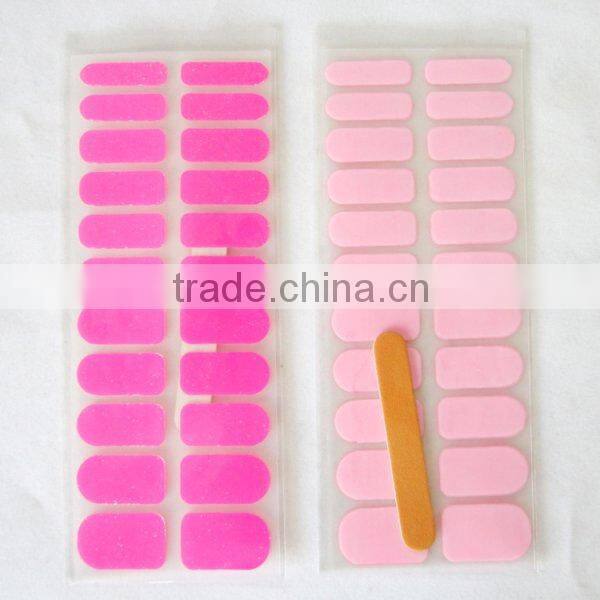 2016 New design ODM neon pink glitter gel nail wrap polish fashion shiny nail polish strips sexy long nails 22tips