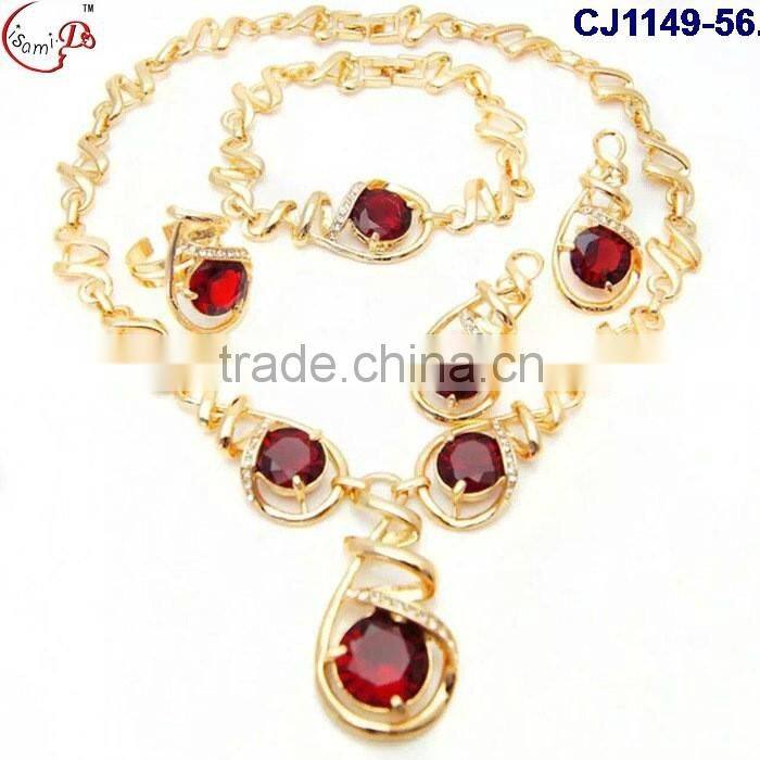 CJ1149-(53-57) 2016 fashion jewelry gold plating with rhinestone jewelry crystal fashion jewelry set