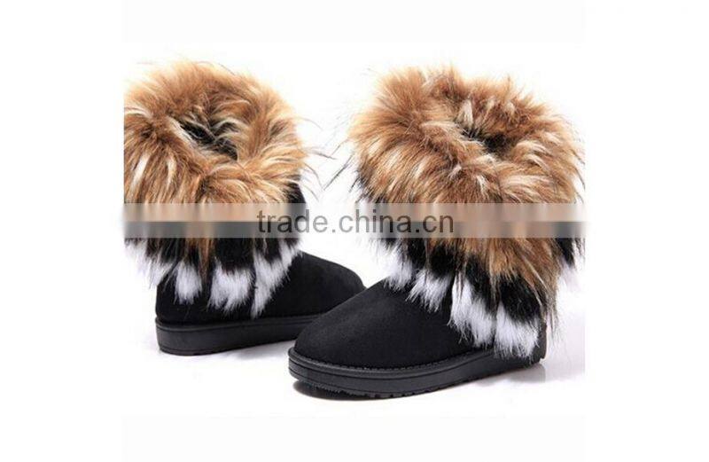 2015 Free Shipping Women Winter Fur Flat-Bottomed Short Cotton-Padded Winter Snow Boots