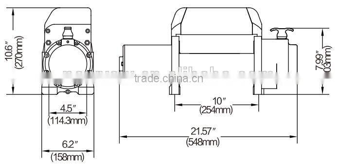2014 new product industrial logging winches NVT8000S 12/24V