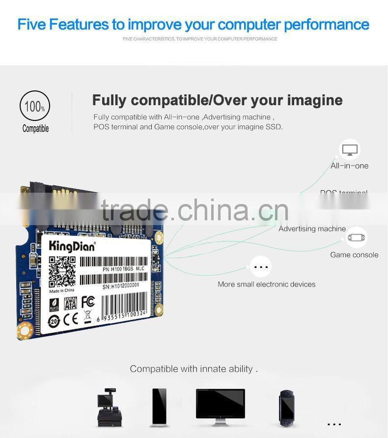 Original Brand KingDian Hard Disk 16GB Half slim sata2 Solid State Drive SSD internal hard drive price(H100 16GB)