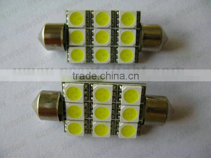 2014 New product auto dome festoon light 39mm 9SMD 5050 wholesale price car interior reading lights