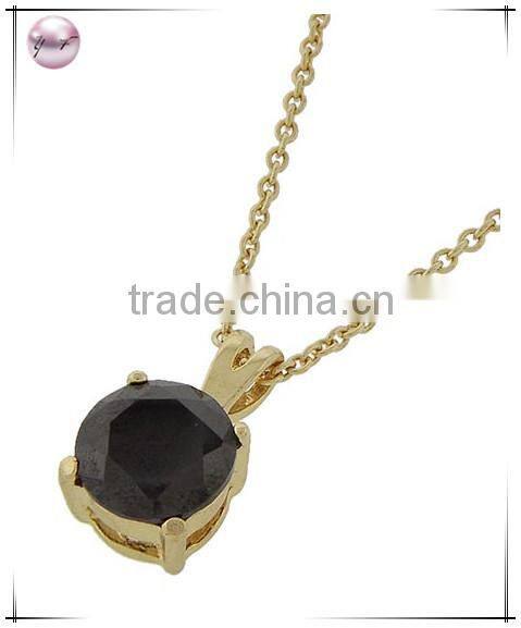 Gold Tone Lt. Pink Cubic ZirconiaPendant Necklace