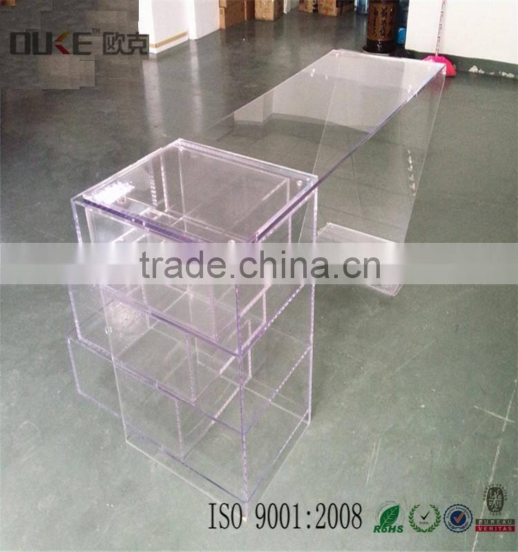 new design excellent quality transparent acrylic table
