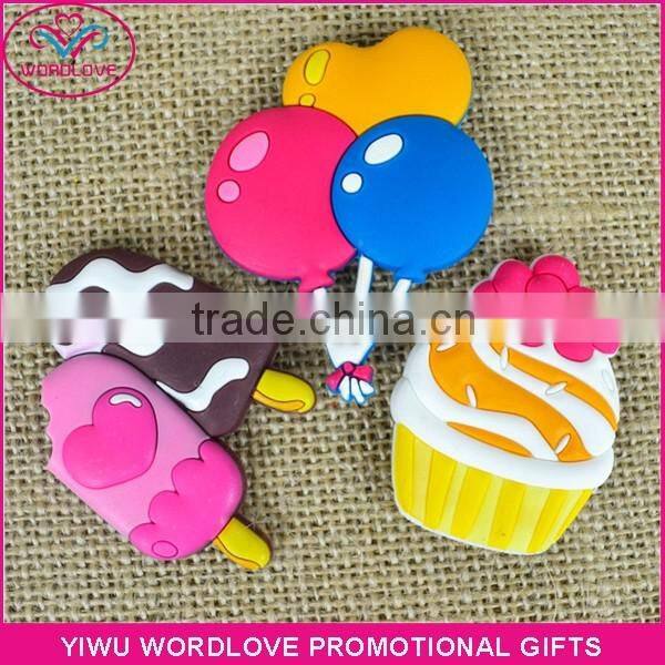 Cheap Wholesale 3D Strawberry Shaped Tourist Souvenir PVC Fridge Magnets