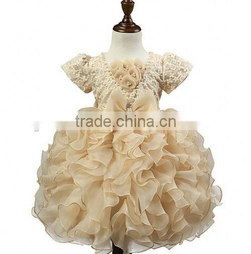2016 Children Frocks Designs Baby Dress Designs Pearls Decoration Baby Dress Designs