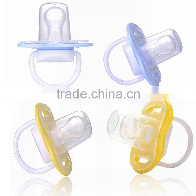 Baby accessories safe silicone round and flat head nipple funny baby pacifier