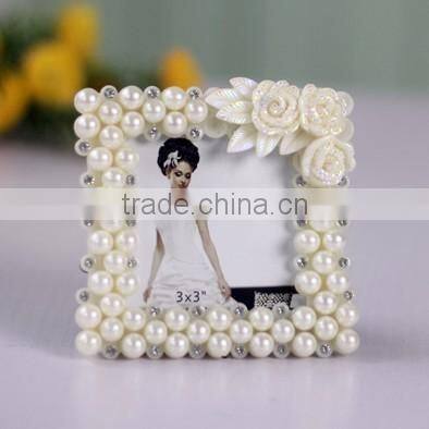 Europe Style Fancy 5x7 Resin Pearl Photo frame Factory Direct Sale