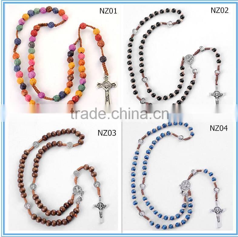 islamic prayer catholic crucifix rosary necklace