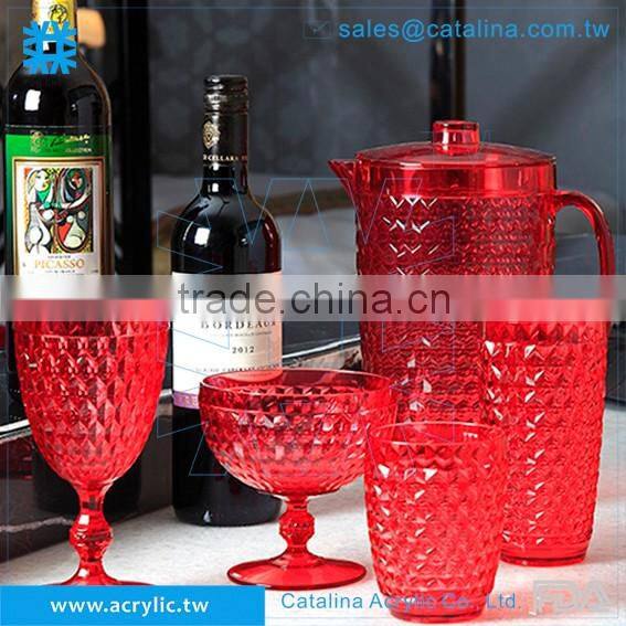 Acrylic MS Clear 14oz 414ML Transparent Plastic Beverage Wine Glass