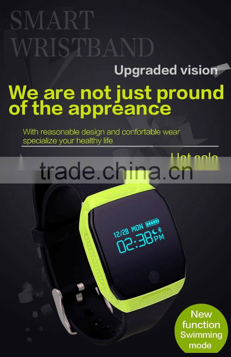 Fashion latest design heartrate monitoring smart bracelet with waterproof IP67 and TPU strap E07S