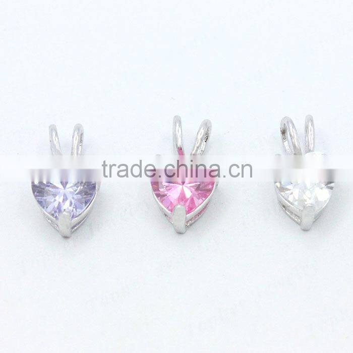 Wholesale Charms Collection Diamond Charms Jewelry red heart stone pendant