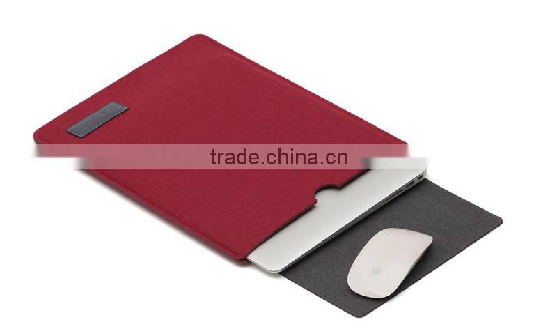2016 hot sale Felt Sleeve Carrying bag Ultrabook Laptop bag case for Apple Macbook Red