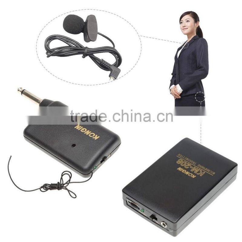 Wireless Microphone FM Transmitter Receiver Lavalier Lapel Clip Mic System Elegant