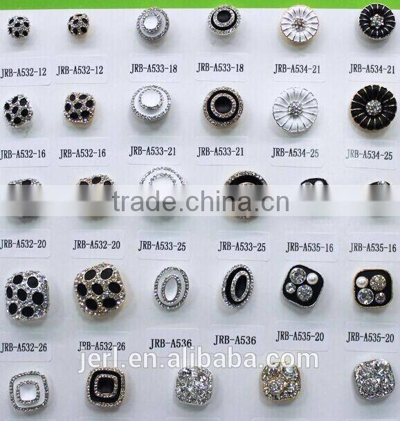 Wholesale bulk metal crystal rhinestone fashion button rhinestone button for wedding