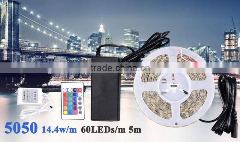 RGB Set SMD5050 60LED high qualtity with CE ROHS power supply +rgb controller full set