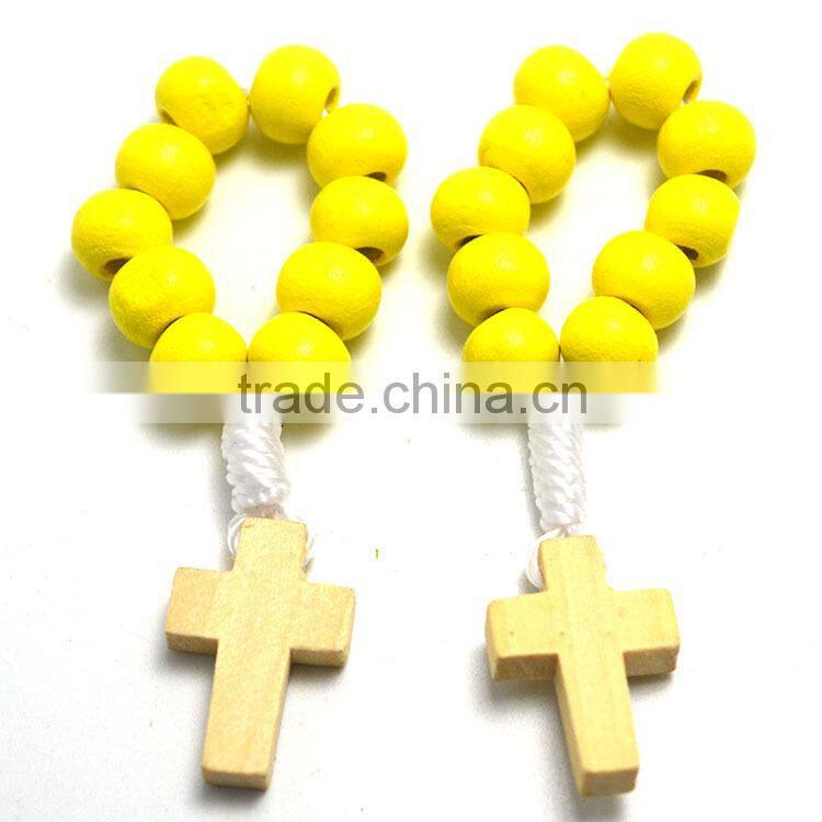 Finger Ring Catholic rosary in stainless steel jewelry,Catholic Finger colors Rings,wood beads cord rosary