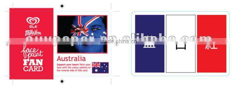 HOT Sporting colorful face paint card Sport supplies Europe Cup