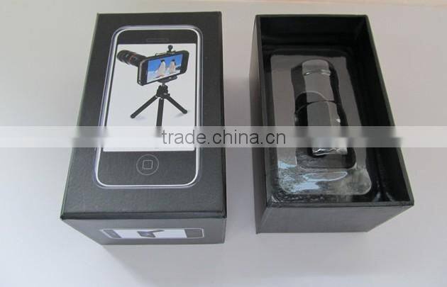 Optical 8X zoom lens for mobile phone iphone 4 4s bar phone with universal tripod