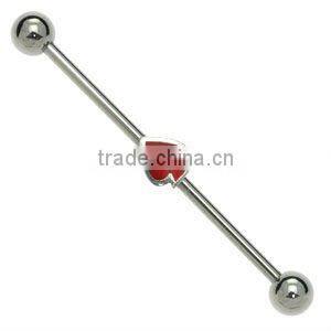 2015 fashion 316L steel crylstal industrial barbell ear body jewelry