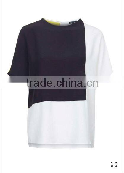 Guangzhou Garment Manufacturer Contrast Color Over size T shirts designer Women T shirts