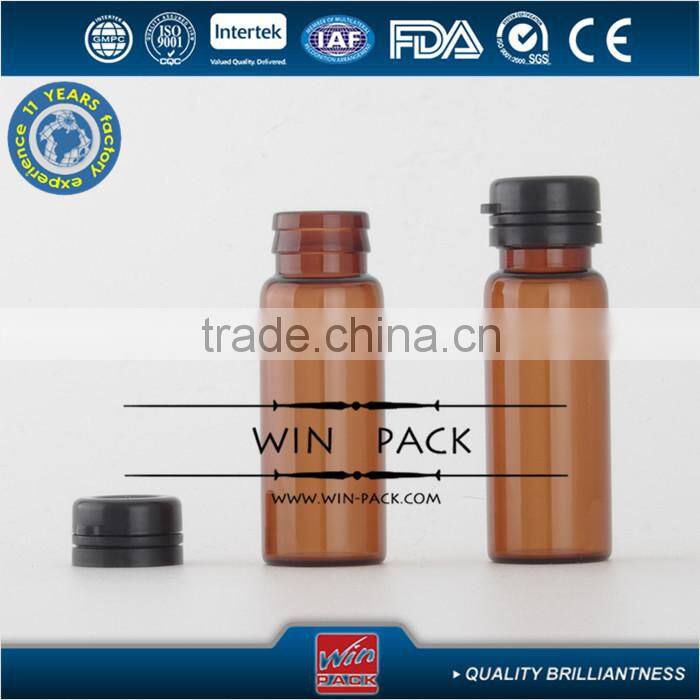 2ml,3ml,5ml amber test tube with protection cap,good quality glass bottle supplier
