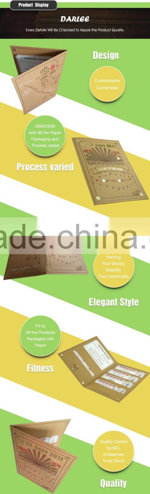 GuangDong unique hot stamping large size elegant special paper christmas card