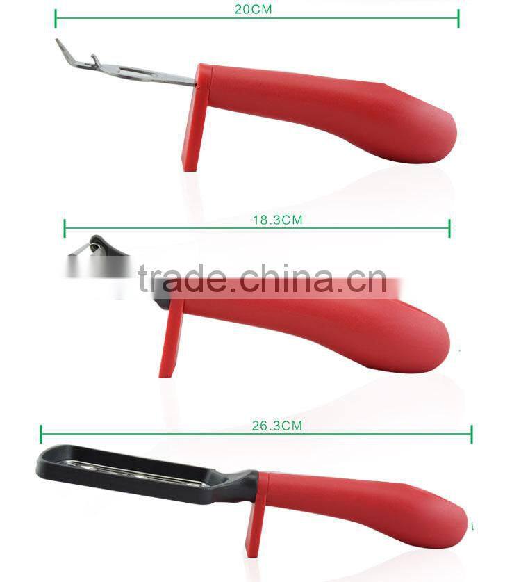 Fashion Eco-friendly Stainless steel with pp handle Kitchen Accessoriess Holder/Bottle Opener/egg Whisk 4PCS Dinnerware Set