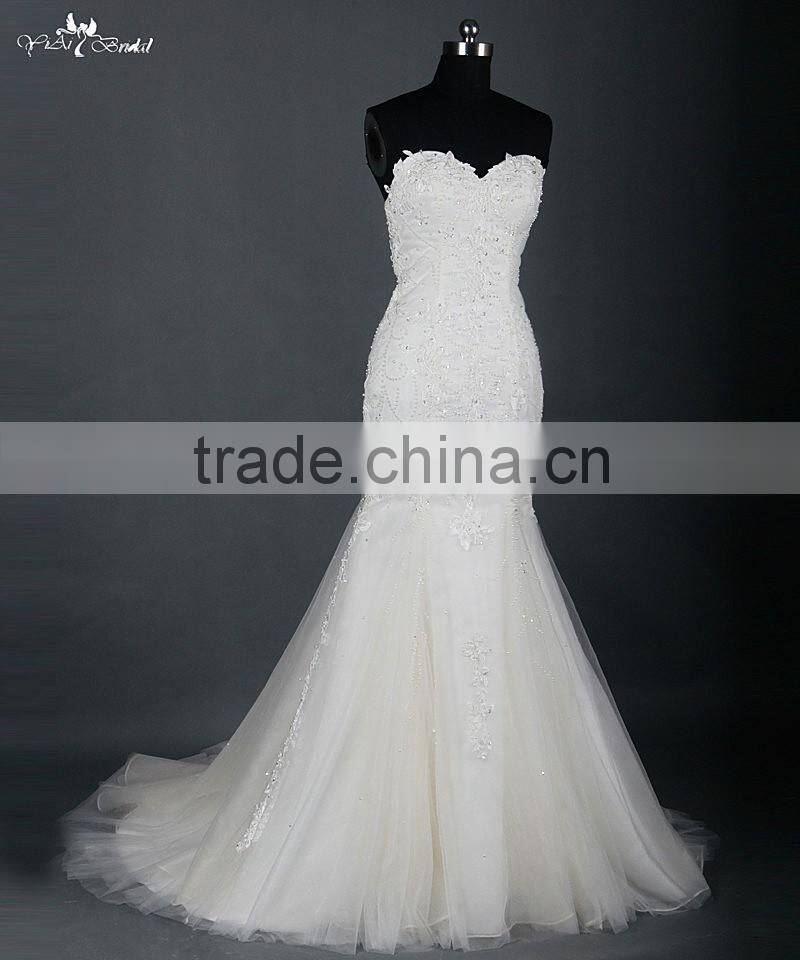 RSW878 Suzhou China Custom Made New Model Lace Mermaid Wedding Dress 2016 Bridal