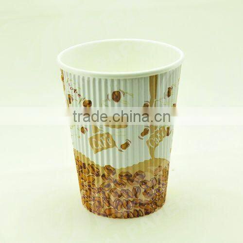 green ripple wall paper cup, vertical paper cup, disposable vertical cup
