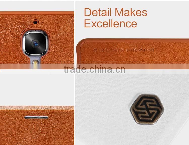 Quality Flip Leather Case For ONEPLUS 3 A3000, NILLKIN Qin PU flip leather phone Case BUSINESS CARD CASE CLASSIC RESTRO