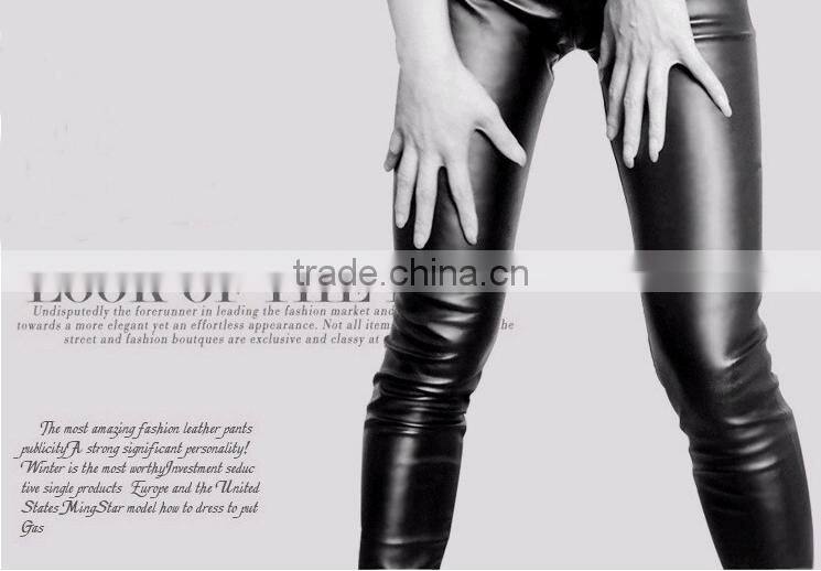 Large Size Hot Womens Girls Sexy Fashion Faux Leather Black Leggings Pencil Pants Trousers Tights