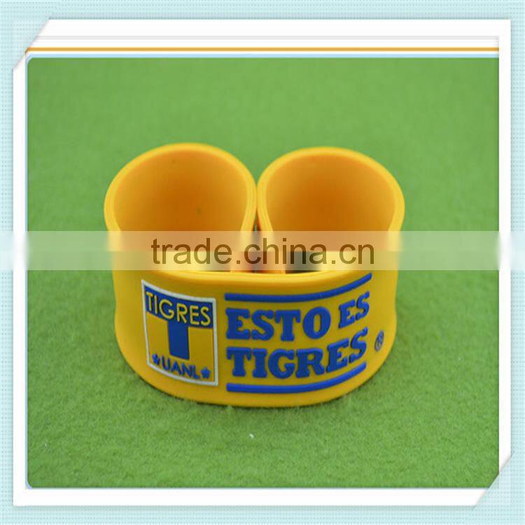 Kids silicone rubber slap charm with animal bracelets